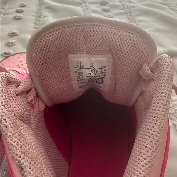 Pink and White Air Jordan Sneakers - Picture 7 of 7
